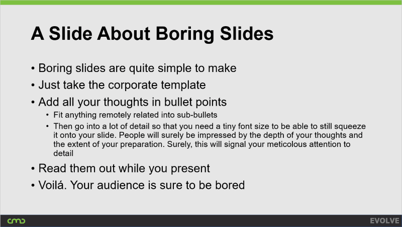 The typical boring PowerPoint slide