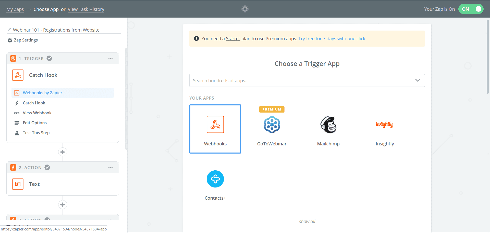 Use Elementor with a Zapier Webhook